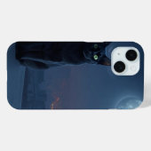Étui de téléphone Chat au Clair de Lune sur Toit (Verso (horizontal))