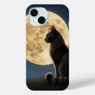 étui de téléphone chat et lune