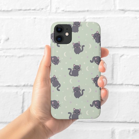 Étui de téléphone Chat Gris Mignon Sage