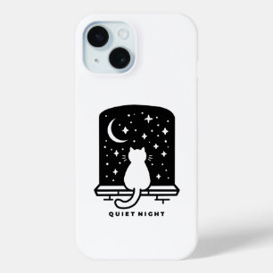 Étui de téléphone Chat Mignon Design Nuit Minimali