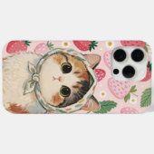 Étui de téléphone chat mignon fraise Kawaii chaton (Verso (horizontal))