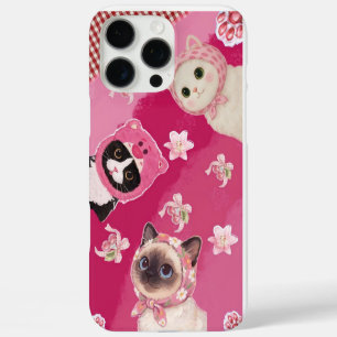 Étui de téléphone chat mignon rose Kawaii chaton e
