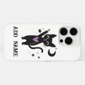 Étui de téléphone chat noir personnalisé avec étoi (Verso (horizontal))