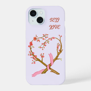 Étui de téléphone Cœur de Fleur de Cerisier Amour 