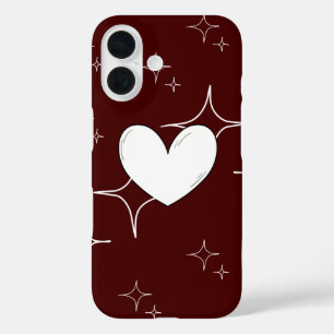Étui de téléphone Cœur Étincelant Esthétique Rou