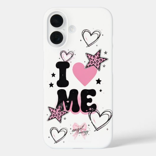 Étui de téléphone coeurs et étoiles roses mignons (Verso)