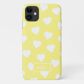 Étui de téléphone coeurs jaunes mignons (Dos)