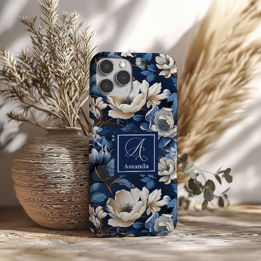 Étui de téléphone conçu pour iPhone Glam Bleu et F