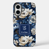 Étui de téléphone conçu pour iPhone Glam Bleu et F (Verso)