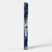 Étui de téléphone conçu pour iPhone Glam Bleu et F (Verso / Droite)