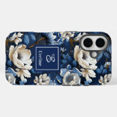 Étui de téléphone conçu pour iPhone Glam Bleu et F (Verso (horizontal))