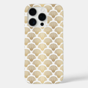 Étui de téléphone Coquillages de mer dorés élégant