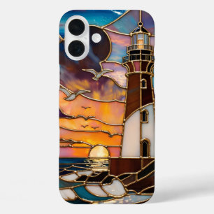 Étui de téléphone Coucher de soleil Phare Côte Océ