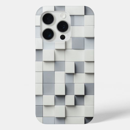 Étui de téléphone cube gris et blanc 3D moderne mi (Verso)