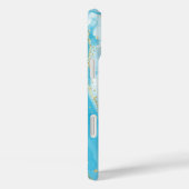 Étui de téléphone de concours Blue et or paillette (Verso / Droite)