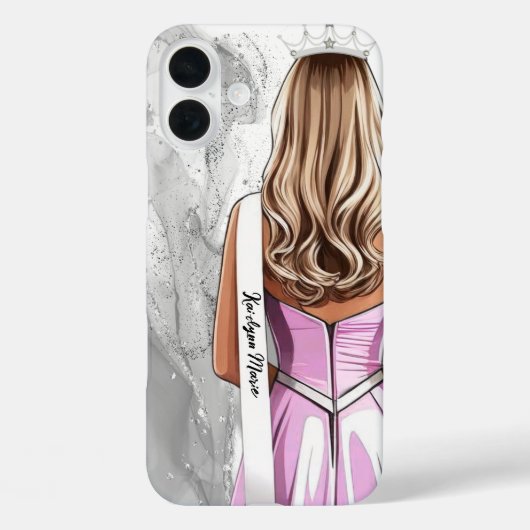 Étui de téléphone de concours Silver Glam Pageant (Verso)