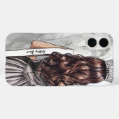 Étui de téléphone de concours Silver Glam Paillett (Verso (horizontal))