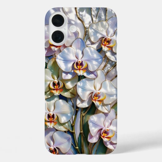 Étui de téléphone élégant à orchidée blanche flora (Verso)