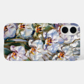 Étui de téléphone élégant à orchidée blanche flora (Verso (horizontal))