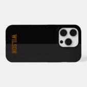 Étui de téléphone élégant avec monogramme noir et (Verso Horizontal)