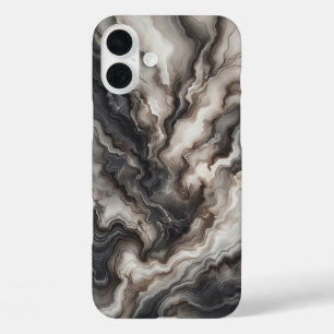 Étui de téléphone en agate noire fumée de luxe - D