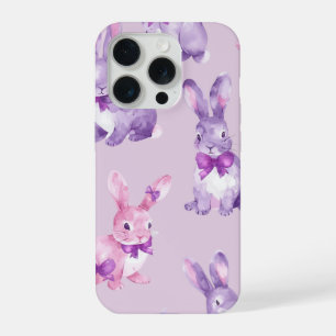 Étui de téléphone en aquarelle lapin violet pastel