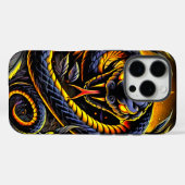 Étui de téléphone en art de serpent noir (Verso (horizontal))