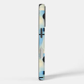 Étui de téléphone en art géométrique bleu et jaune (Verso / Droite)