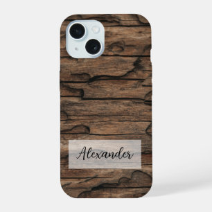Étui de téléphone en bois avec crêtes et imperfect