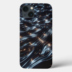 Étui de téléphone en chrome noir brillant liquide 