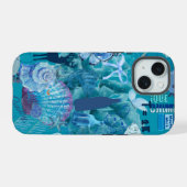 Étui de téléphone en collage Océan Bleu (Verso Horizontal)