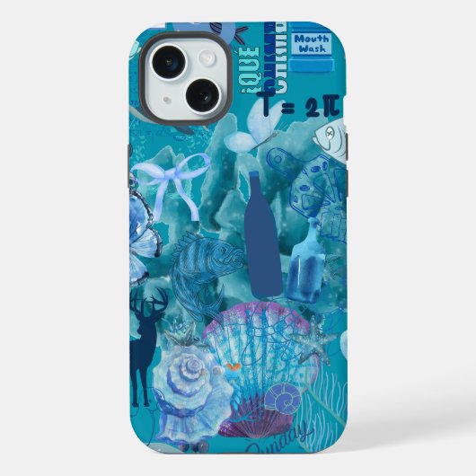 Étui de téléphone en collage Océan Bleu (Verso)