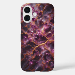 Étui de téléphone en cristal d'améthyste violet de