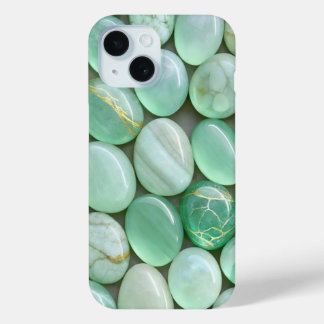 Étui de téléphone en cristaux de jade vert menthe