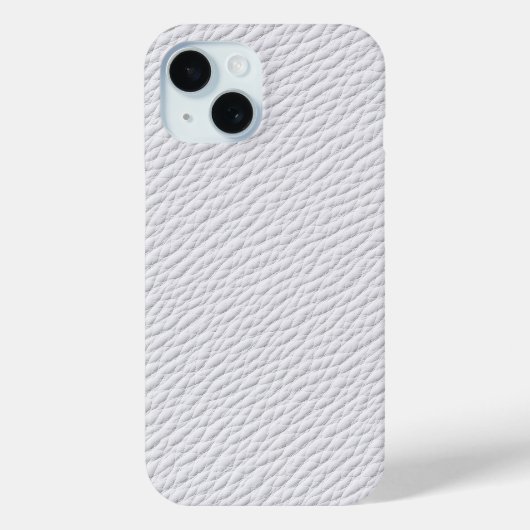 Étui de téléphone en cuir blanc texturé classique (Verso)