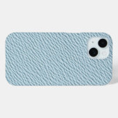 Étui de téléphone en cuir bleu doux texturé (Verso (horizontal))