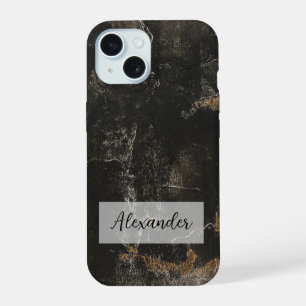 Étui de téléphone en cuir cassé délavé avec bois a