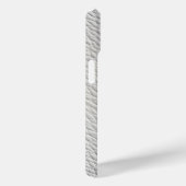 Étui de téléphone en cuir gris clair texturé (Verso / Droite)