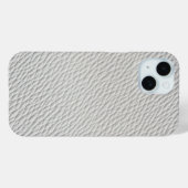Étui de téléphone en cuir gris clair texturé (Verso (horizontal))