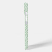Étui de téléphone en cuir texturé vert menthe (Verso / Gauche)