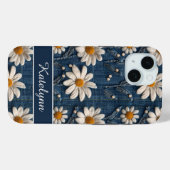 Étui de téléphone en denim avec daisy 3D (Verso (horizontal))
