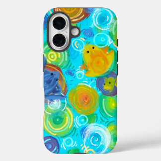 Étui de téléphone en eau arc-en-ciel de grenouille