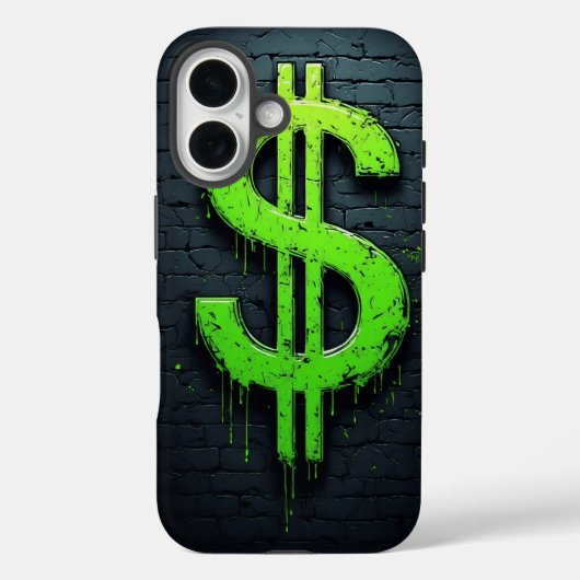 Étui de téléphone en forme de signe dollar graffit (Verso)