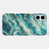 Étui de téléphone en marbre de turquoise profond d (Verso (horizontal))