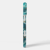 Étui de téléphone en marbre de turquoise profond d (Verso / Droite)