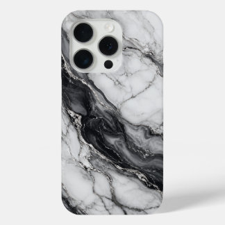Étui de téléphone en marbre noir et blanc de luxe