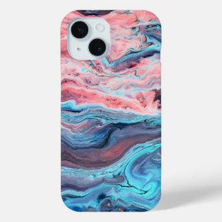 Étui de téléphone en marbre pastel Fluid Art | Ros
