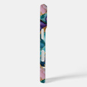 Étui de téléphone en marbre sarcelle Luxe Abstrait (Verso / Droite)