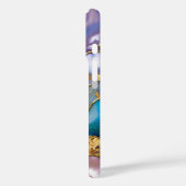 Étui de téléphone en marbre sarcelle violet Luxe O (Verso / Gauche)