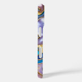 Étui de téléphone en marbre sarcelle violet Luxe O (Verso / Droite)